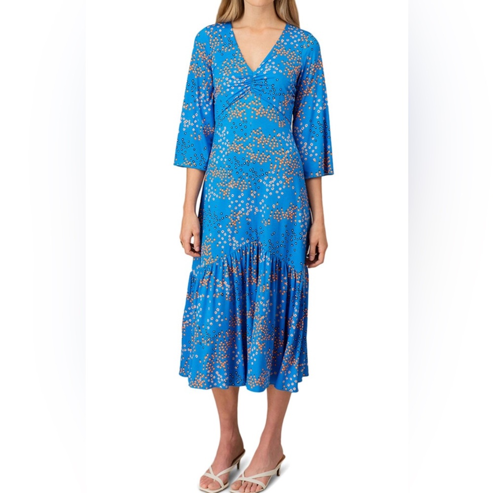 Jigsaw BNWT ruched blue, floral dress
